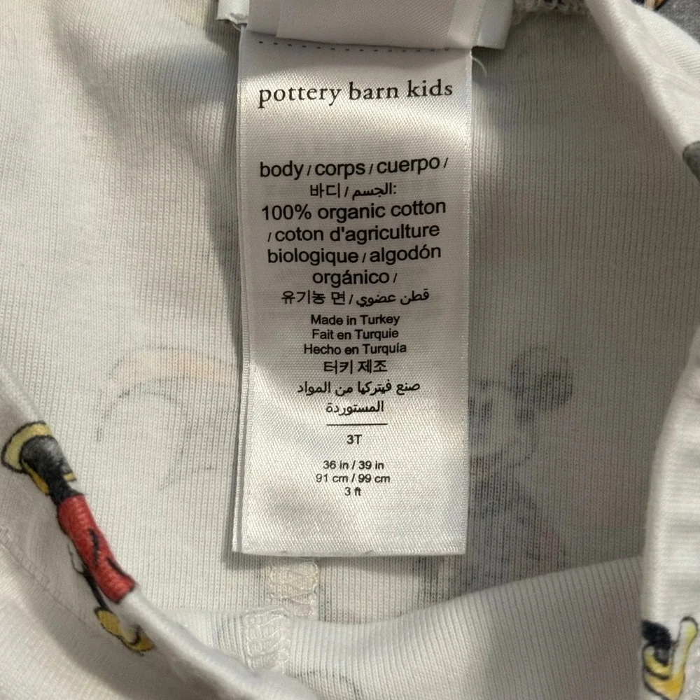 Pottery Barn Kids Disney Mickey Mouse Halloween Organic Cotton Pajamas 3T Set